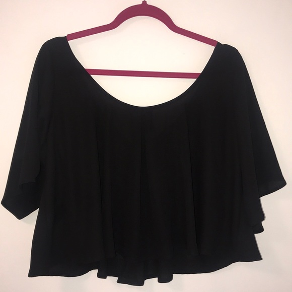Nasty Gal Black Flowy Crop Top - Picture 2 of 6